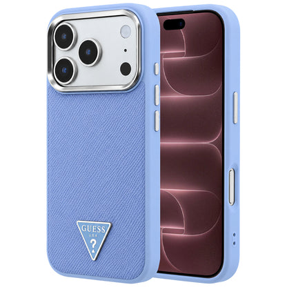 MagSafe-kuori Apple iPhone 18 Pro Max / 17 Pro Max, Guess, Karkeapintainen kolmion logo, Sininen