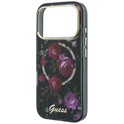 MagSafe-kuori Apple iPhone 18 Pro Max / 17 Pro Max -puhelimelle, Guess, IML Glitter Blossom Roses, musta