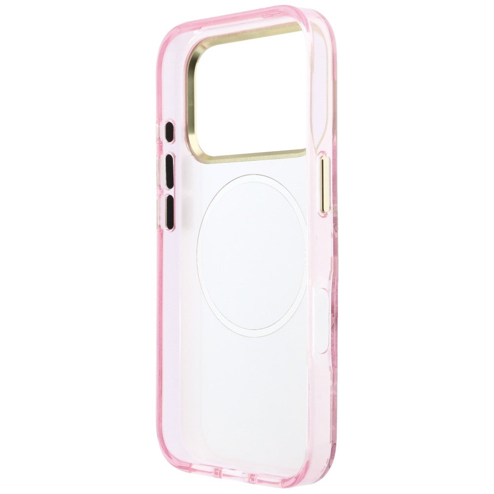 MagSafe-kuori Apple iPhone 18 Pro Max / 17 Pro Max -puhelimelle, Guess, IML Glitter Blossom Roses, vaaleanpunainen