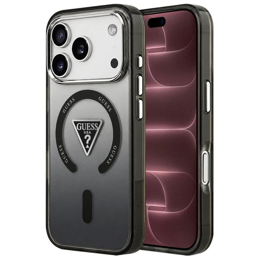 MagSafe-kuori Apple iPhone 18 Pro Max / 17 Pro Max -puhelimelle, Guess, IML Gradient Triangle Logo, musta