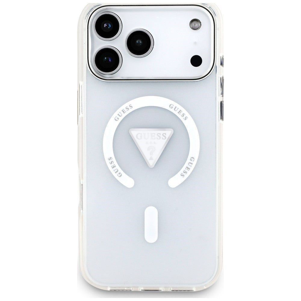 MagSafe-kuori Apple iPhone 18 Pro Max / 17 Pro Max -puhelimelle, Guess, IML Gradient Triangle Logo, läpinäkyvä