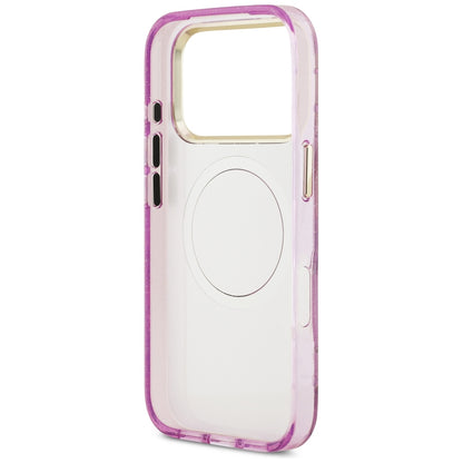 MagSafe-kuori Apple iPhone 18 Pro Max / 17 Pro Max -puhelimelle, Guess, IML Metal Glitter Flowers Triangle, violetti