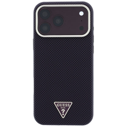 MagSafe Case for Apple iPhone 18 Pro Max / 17 Pro Max, Guess, Kevlar Triangle Logo, Burgundy