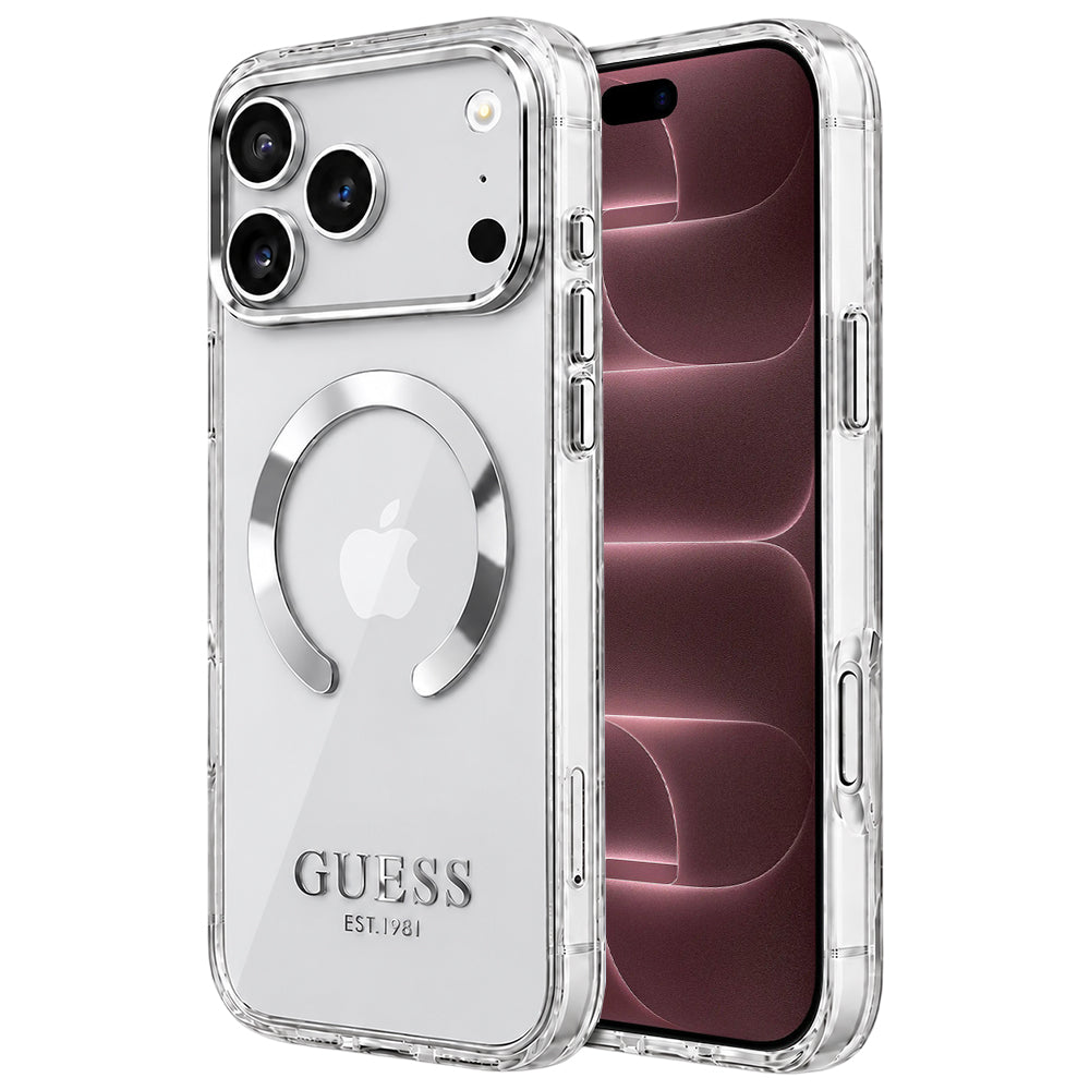 MagSafe-kuori Apple iPhone 18 Pro Max / 17 Pro Max, Guess, Metal Outline, Hopea