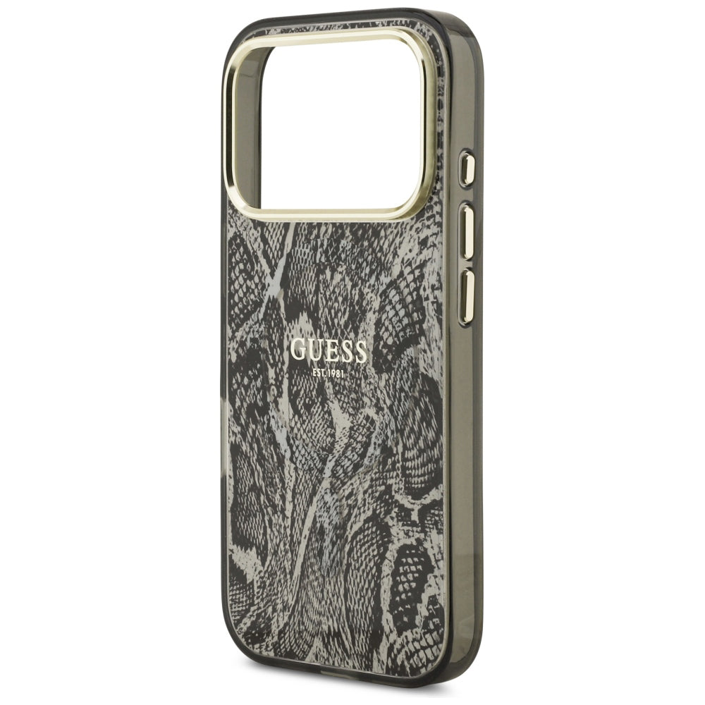 MagSafe-kuori Apple iPhone 18 Pro Max / 17 Pro Max -puhelimelle, Guess, Python-kuvio, musta