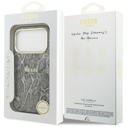 MagSafe-kuori Apple iPhone 18 Pro Max / 17 Pro Max -puhelimelle, Guess, Python-kuvio, musta