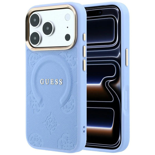 MagSafe-kuori Apple iPhone 18 Pro Max / 17 Pro Max, Guess, Saffiano Peony Ring, Bleu