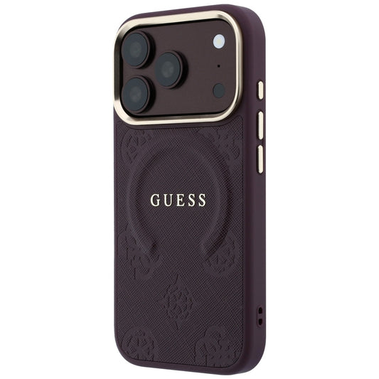 MagSafe-kuori Apple iPhone 18 Pro Max / 17 Pro Max, Guess, Saffiano Peony Ring, Viininpunainen