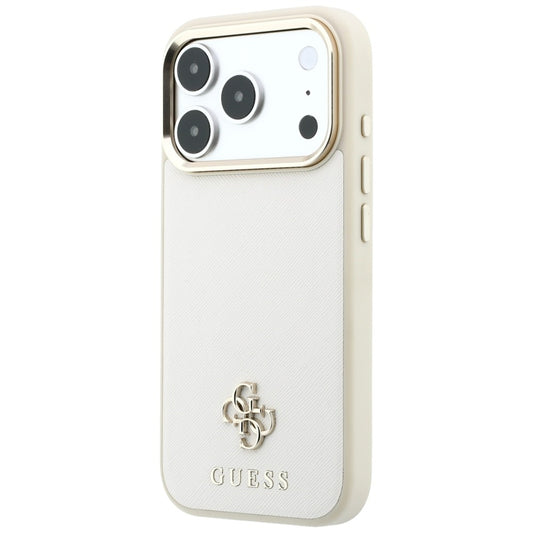 MagSafe-kuori Apple iPhone 18 Pro Max / 17 Pro Max, Guess, Saffiano Small 4G Classic, Beige