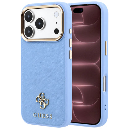 MagSafe-kuori Apple iPhone 18 Pro Max / 17 Pro Max, Guess, Saffiano Small 4G Classic, Bleu