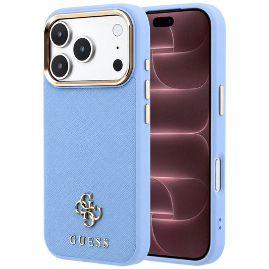 MagSafe-kuori Apple iPhone 18 Pro Max / 17 Pro Max, Guess, Saffiano Small 4G Classic, Bleu