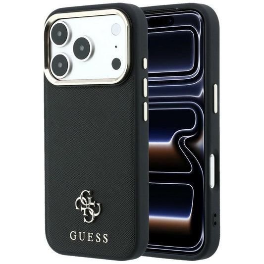 MagSafe-kuori Apple iPhone 18 Pro Max / 17 Pro Max, Guess, Saffiano Small 4G Classic, Musta