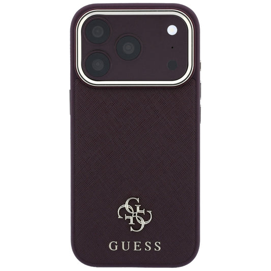 MagSafe-kuori Apple iPhone 18 Pro Max / 17 Pro Max, Guess, Saffiano Small 4G Classic, Viininpunainen