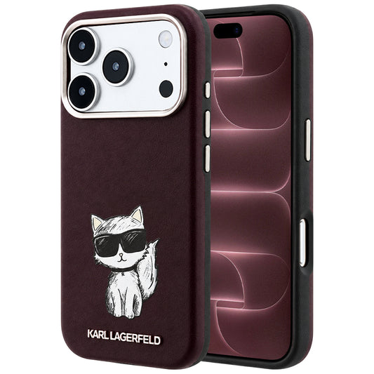MagSafe-kuori Apple iPhone 18 Pro Max / 17 Pro Max, Karl Lagerfeld, Choupette Sketch, Viininpunainen