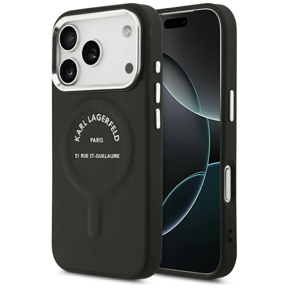 MagSafe-kuori Apple iPhone 18 Pro Max / 17 Pro Max, Karl Lagerfeld, EMB. Ring Karl RSG Logo, Musta