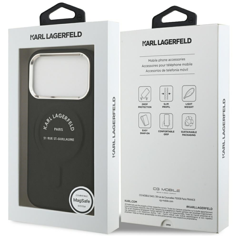 MagSafe-kuori Apple iPhone 18 Pro Max / 17 Pro Max, Karl Lagerfeld, EMB. Ring Karl RSG Logo, Musta