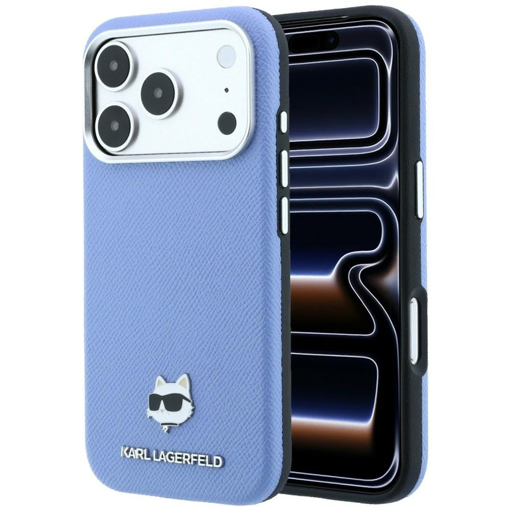 MagSafe Case for Apple iPhone 18 Pro Max / 17 Pro Max, Karl Lagerfeld, Grained Choupette Head, Blue