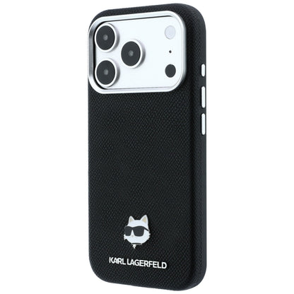 MagSafe-kuori Apple iPhone 18 Pro Max / 17 Pro Max -puhelimelle, Karl Lagerfeld, Grained Choupette Head Metal, musta