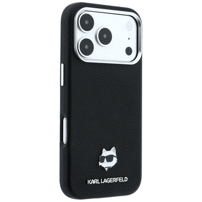 MagSafe-kuori Apple iPhone 18 Pro Max / 17 Pro Max -puhelimelle, Karl Lagerfeld, Grained Choupette Head Metal, musta