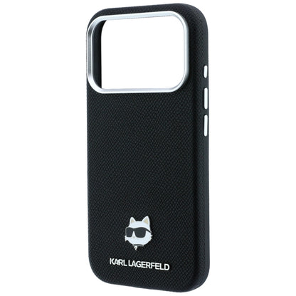MagSafe-kuori Apple iPhone 18 Pro Max / 17 Pro Max -puhelimelle, Karl Lagerfeld, Grained Choupette Head Metal, musta