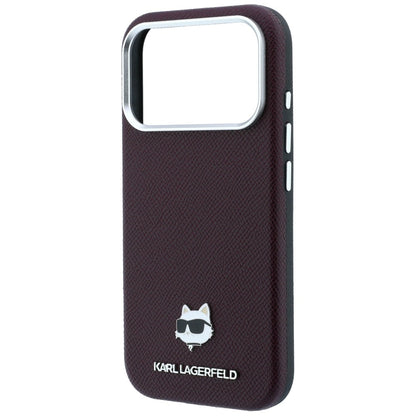 MagSafe Case for Apple iPhone 18 Pro Max / 17 Pro Max, Karl Lagerfeld, Grained Choupette Head, Burgundy