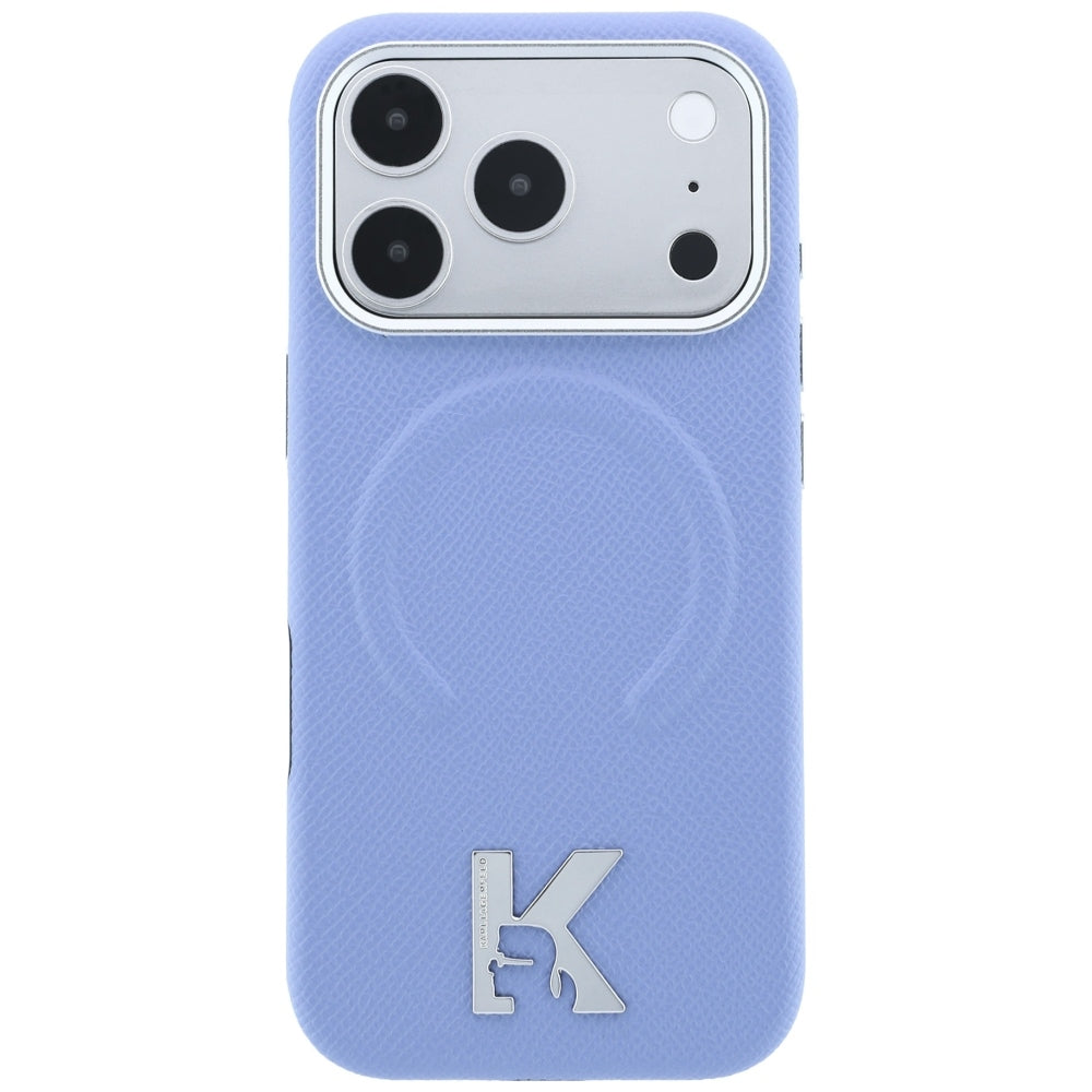 MagSafe Case for Apple iPhone 18 Pro Max / 17 Pro Max, Karl Lagerfeld, Grained Embossed Ring, Blue