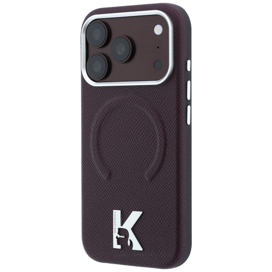 MagSafe-kuori Apple iPhone 18 Pro Max / 17 Pro Max, Karl Lagerfeld, Kuvioitu Kohokuvioitu Sormus, Viininpunainen