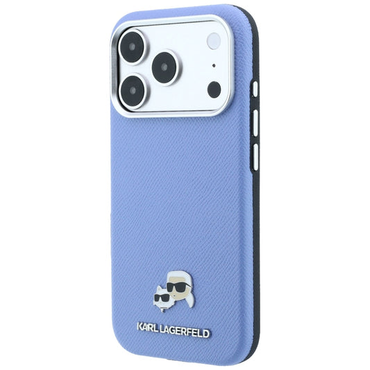MagSafe-kuori Apple iPhone 18 Pro Max / 17 Pro Max, Karl Lagerfeld, Grained Karl & Choupette Head's Metal, Bleu