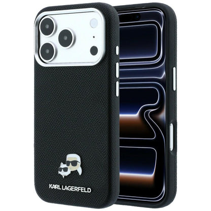 MagSafe-kuori Apple iPhone 18 Pro Max / 17 Pro Max, Karl Lagerfeld, Grained KC Heads, Musta