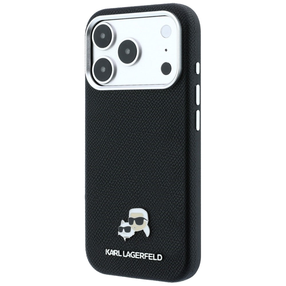 MagSafe-kuori Apple iPhone 18 Pro Max / 17 Pro Max, Karl Lagerfeld, Grained KC Heads, Musta