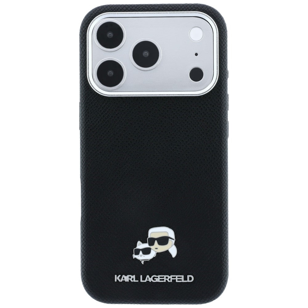 MagSafe-kuori Apple iPhone 18 Pro Max / 17 Pro Max, Karl Lagerfeld, Grained KC Heads, Musta