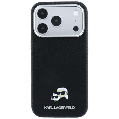 MagSafe-kuori Apple iPhone 18 Pro Max / 17 Pro Max, Karl Lagerfeld, Grained KC Heads, Musta