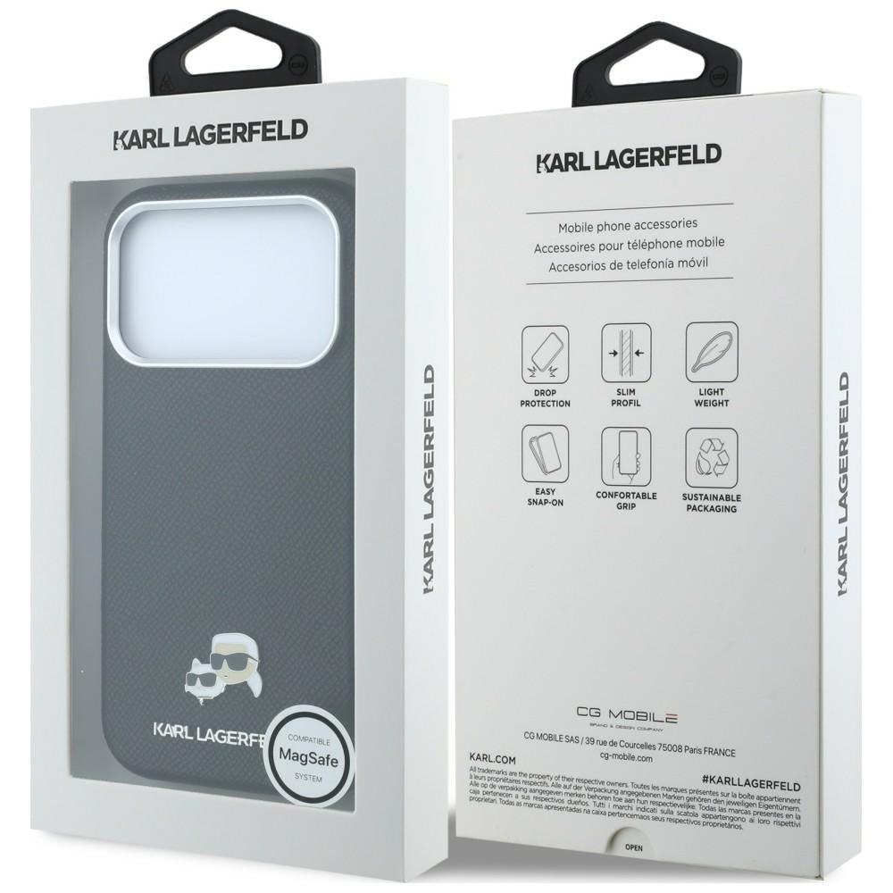 MagSafe-kuori Apple iPhone 18 Pro Max / 17 Pro Max, Karl Lagerfeld, Grained KC Heads, Musta