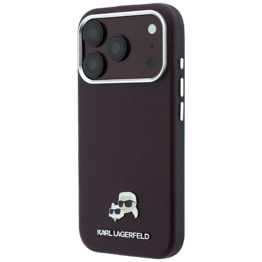 MagSafe-kuori Apple iPhone 18 Pro Max / 17 Pro Max, Karl Lagerfeld, Grained KC Heads, Viininpunainen
