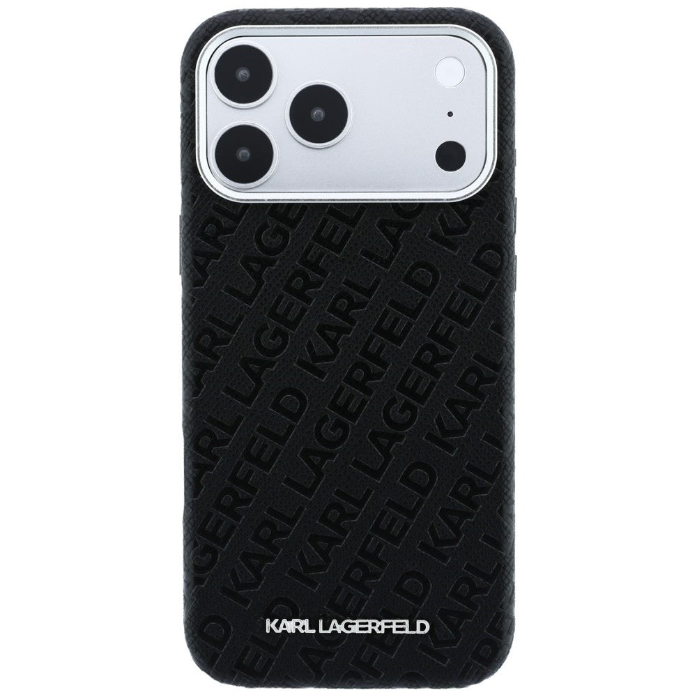 MagSafe-kuori Apple iPhone 18 Pro Max / 17 Pro Max, Karl Lagerfeld, Karkeapintainen metallilogo, Musta