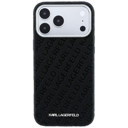 MagSafe-kuori Apple iPhone 18 Pro Max / 17 Pro Max, Karl Lagerfeld, Karkeapintainen metallilogo, Musta