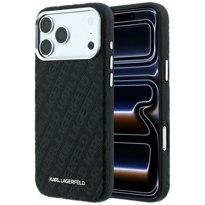 MagSafe-kuori Apple iPhone 18 Pro Max / 17 Pro Max, Karl Lagerfeld, Karkeapintainen metallilogo, Musta