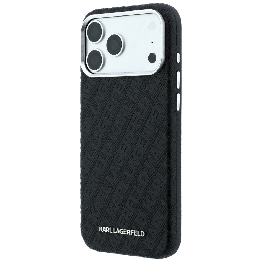 MagSafe-kuori Apple iPhone 18 Pro Max / 17 Pro Max, Karl Lagerfeld, Karkeapintainen metallilogo, Musta