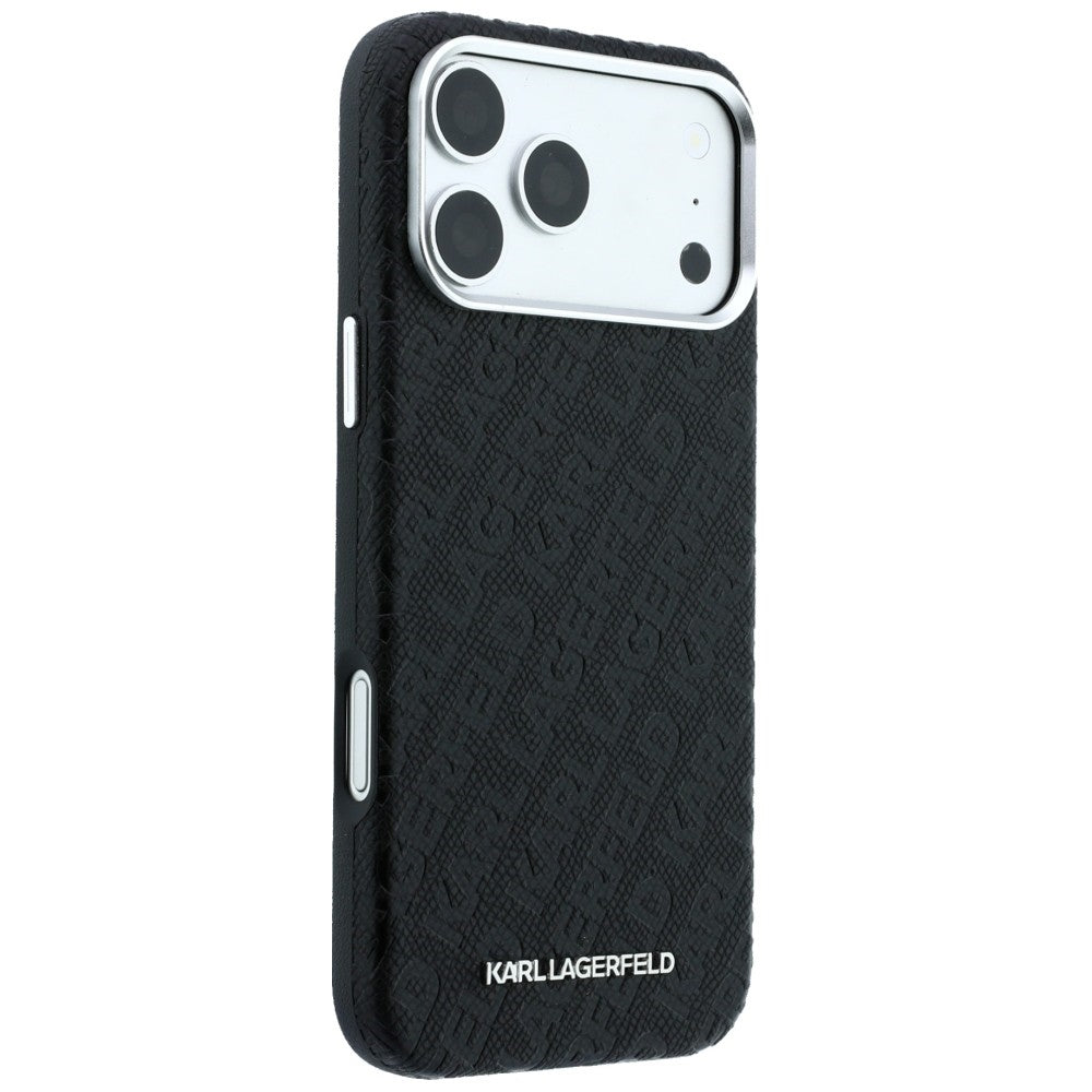 MagSafe-kuori Apple iPhone 18 Pro Max / 17 Pro Max, Karl Lagerfeld, Karkeapintainen metallilogo, Musta