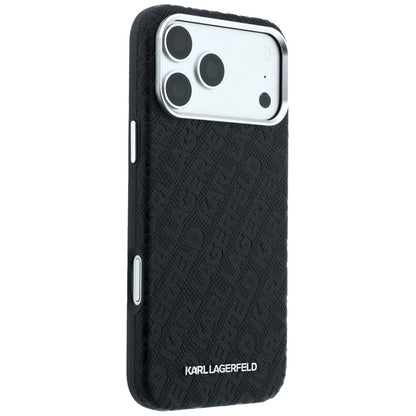 MagSafe-kuori Apple iPhone 18 Pro Max / 17 Pro Max, Karl Lagerfeld, Karkeapintainen metallilogo, Musta
