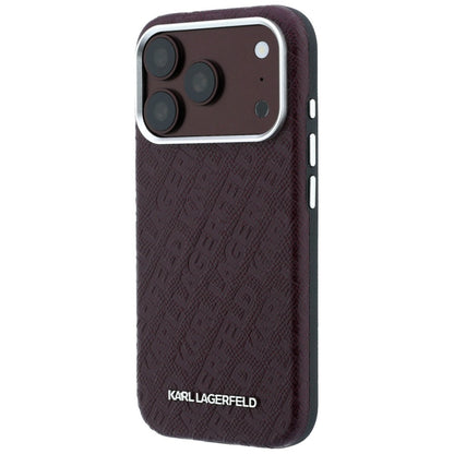 MagSafe-kuori Apple iPhone 18 Pro Max / 17 Pro Max, Karl Lagerfeld, Karkeapintainen metallilogo, Viininpunainen