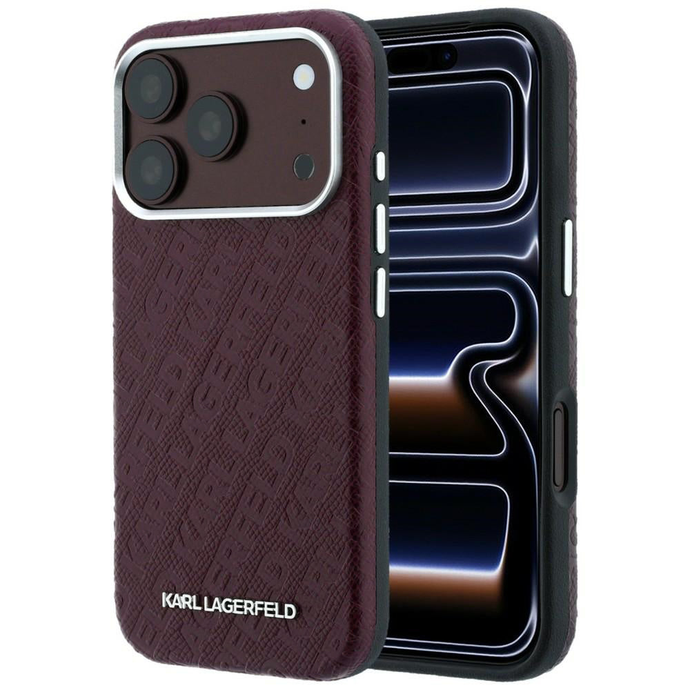 MagSafe-kuori Apple iPhone 18 Pro Max / 17 Pro Max, Karl Lagerfeld, Karkeapintainen metallilogo, Viininpunainen
