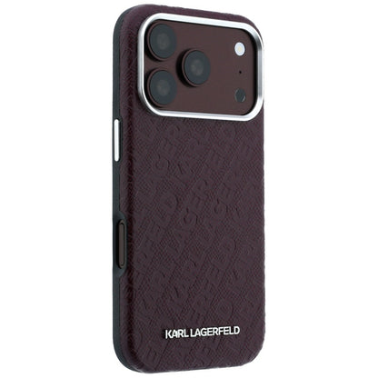 MagSafe-kuori Apple iPhone 18 Pro Max / 17 Pro Max, Karl Lagerfeld, Karkeapintainen metallilogo, Viininpunainen