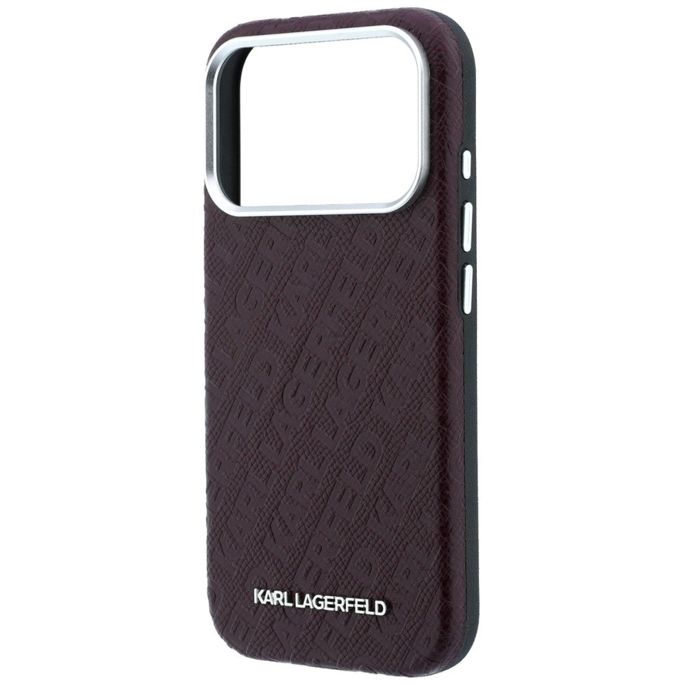 MagSafe-kuori Apple iPhone 18 Pro Max / 17 Pro Max, Karl Lagerfeld, Karkeapintainen metallilogo, Viininpunainen