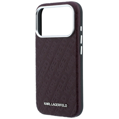 MagSafe-kuori Apple iPhone 18 Pro Max / 17 Pro Max, Karl Lagerfeld, Karkeapintainen metallilogo, Viininpunainen