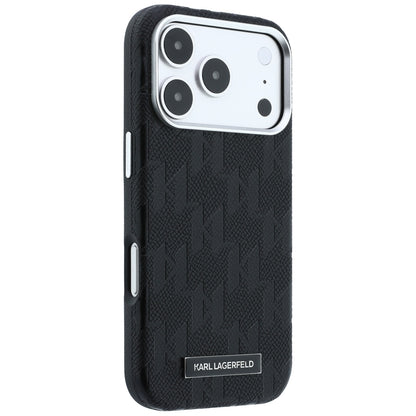MagSafe Case for Apple iPhone 18 Pro Max / 17 Pro Max, Karl Lagerfeld, Grained Mono Resin Logo, Black