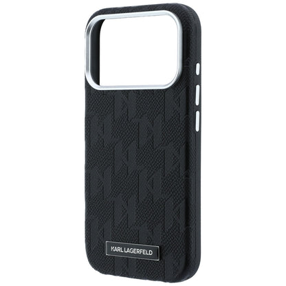 MagSafe Case for Apple iPhone 18 Pro Max / 17 Pro Max, Karl Lagerfeld, Grained Mono Resin Logo, Black