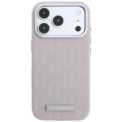 MagSafe-kuori Apple iPhone 18 Pro Max / 17 Pro Max, Karl Lagerfeld, Karkeapintainen Mono Resin Logo, Vaaleanpunainen