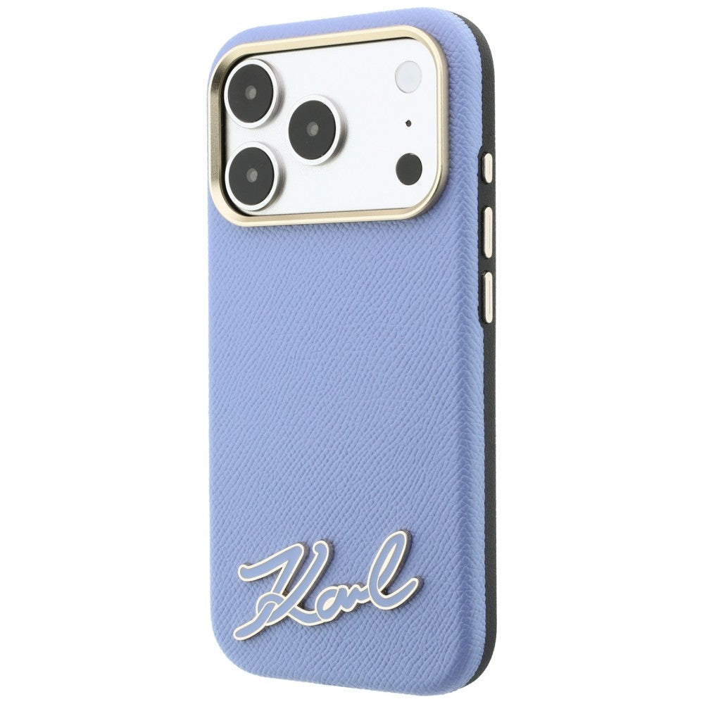 MagSafe-kuori Apple iPhone 18 Pro Max / 17 Pro Max -puhelimelle, Karl Lagerfeld, Grained Resin Sign Logo, sininen