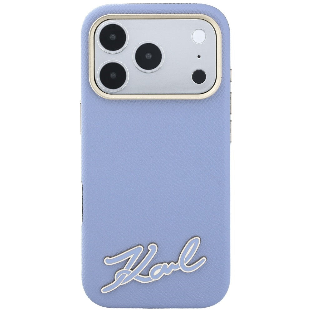 MagSafe-kuori Apple iPhone 18 Pro Max / 17 Pro Max -puhelimelle, Karl Lagerfeld, Grained Resin Sign Logo, sininen
